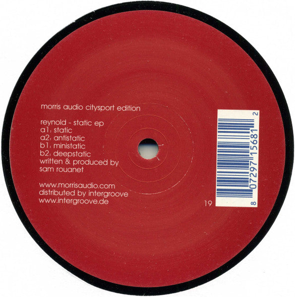 Reynold - Static EP - VG+ 12" Single Record 2005 Morris Audio Citysport Switzerland Vinyl - Tech House / Minimal - Shuga Records