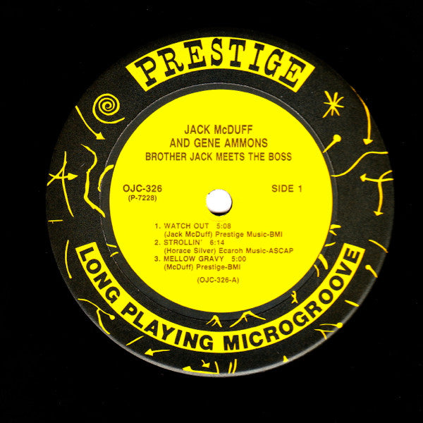 Jack McDuff And Gene Ammons - Brother Jack Meets The Boss (1962) - Mint- LP Record 1988 Prestige Original Jazz Classics USA Vinyl - Jazz / Soul-Jazz - Shuga Records