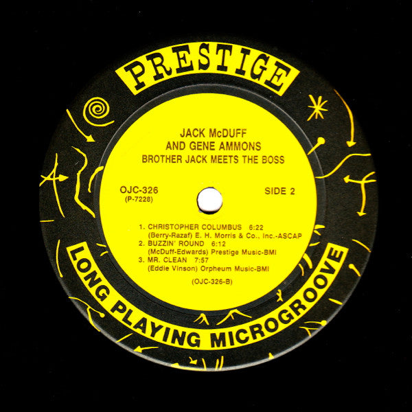 Jack McDuff And Gene Ammons - Brother Jack Meets The Boss (1962) - Mint- LP Record 1988 Prestige Original Jazz Classics USA Vinyl - Jazz / Soul-Jazz - Shuga Records