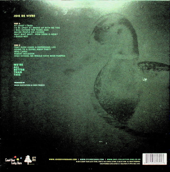 Joie De Vivre - We're All Better Than This - VG+ LP Record 2012 Count Your Lucky Stars Strictly No Capital Letters USA Vinyl Oxblood Vinyl & Insert - Indie Rock / Emo - Shuga Records
