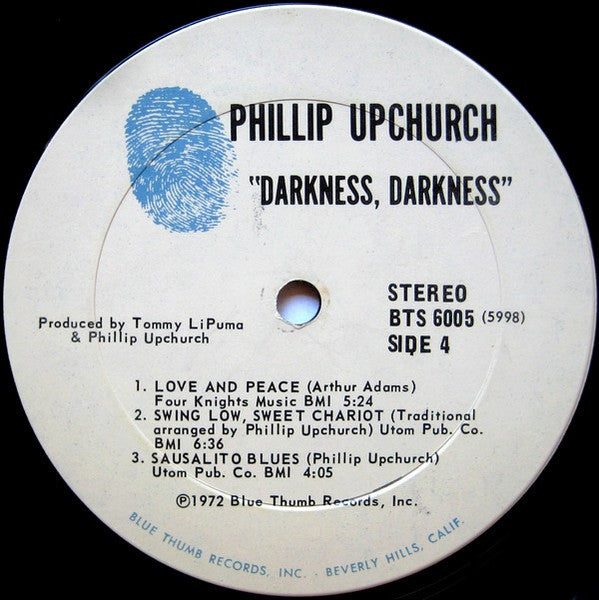 Phillip Upchurch - Darkness, Darkness - VG+ 2 LP Record 1972 Blue Thumb USA Original Vinyl - Jazz / Jazz-Funk / Soul-Jazz - Shuga Records