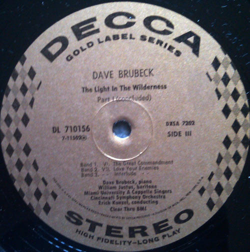 Dave Brubeck - The Light In The Wilderness - VG+ 2 LP Record 1968 Decca USA Stereo Vinyl - Jazz / Classical - Shuga Records
