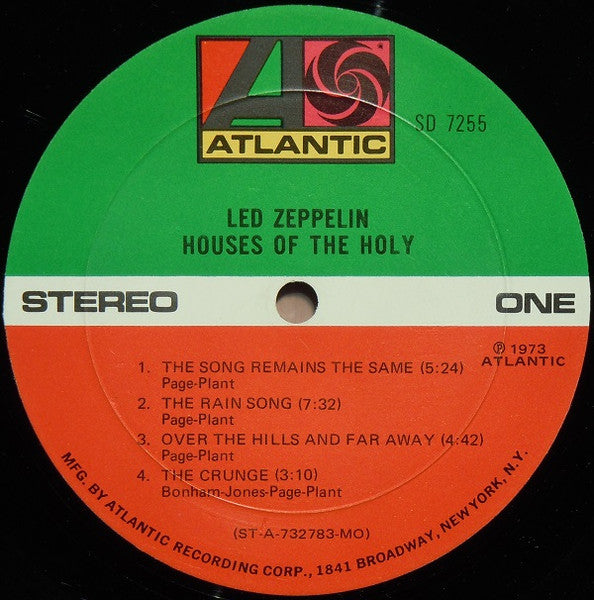 Led Zeppelin - Houses Of The Holy - VG+ LP Record 1973 Atlantic USA RL Bob Ludwig Monarch Original Press Vinyl - Classic Rock / Blues Rock - Shuga Records