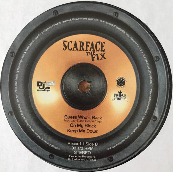 Def Jam SCARFACE レコード Scarface - The Fix - Mint- 2 LP Record 2002 Def Jam Skinny