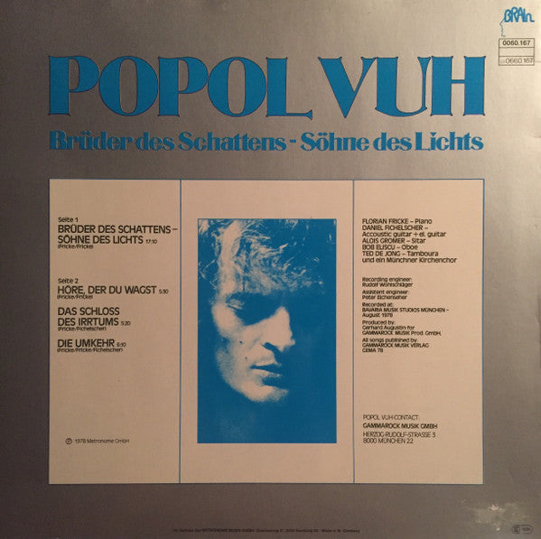 Popol Vuh - Brüder Des Schattens - Söhne Des Lichts - VG+ LP Record 1978 Brain Germany Vinyl - Krautrock / Ambient - Shuga Records