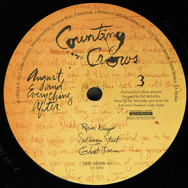 Counting Crows - August And Everything After (1993) - Mint- 2 LP Record 2012 Analogue Productions USA 200 gram Audiophile Vinyl - Alternative Rock / Pop Rock - Shuga Records