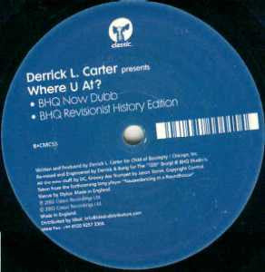 Derrick L. Carter - Where U At? - VG+ (Vg cover) 12" Single Record 2002 Classic UK Vinyl - Chicago House - Shuga Records