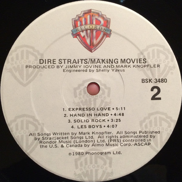 Dire Straits - Making Movies (1980) - VG+ LP Record 1983 Warner USA Vinyl - Pop Rock - Shuga Records