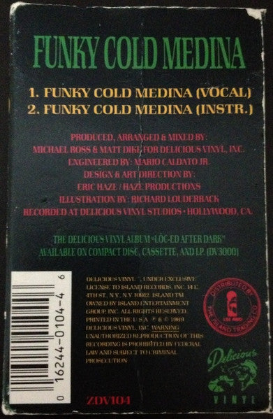 Tone Loc – Funky Cold Medina - VG+ Cassette Single 1989 Delicious Vinyl USA Tape - Hip Hop - Shuga Records