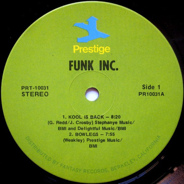 Funk Inc. - Funk Inc. (1971) - VG- (lower grade) LP Record 1971 Prestige USA Original Vinyl RARE - Jazz / Jazz-Funk - Shuga Records