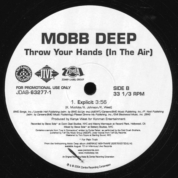 Mobb Deep / Kanye West - Throw Your Hands (In The Air) - VG+ 12" Single Record 2004 Jive Infamous Zomba USA Promo Vinyl - Hip Hop
