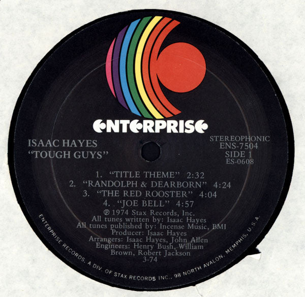 Isaac Hayes - Tough Guys (Three Tough Guys) - VG+ (VG Cover) LP Record 1974 Enterprise USA Vinyl - Soundtrack / Soul - Shuga Records
