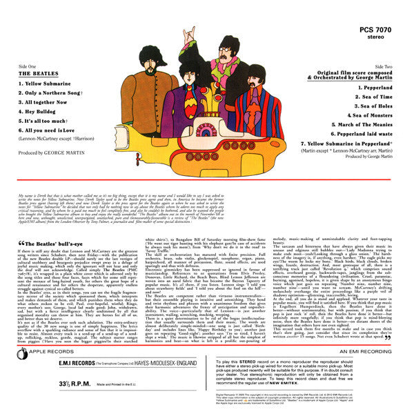 The Beatles - Yellow Submarine (1969) - Mint- LP Record 2012 Apple 180 gram Vinyl - Pop Rock / Psychedelic Rock - Shuga Records