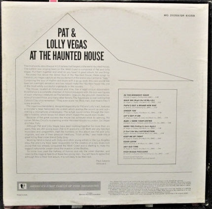 Pat & Lolly Vegas - At The Haunted House - VG LP Record 1966 Mercury USA Original Vinyl - Garage Rock - Shuga Records