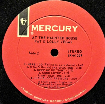 Pat & Lolly Vegas - At The Haunted House - VG LP Record 1966 Mercury USA Original Vinyl - Garage Rock - Shuga Records