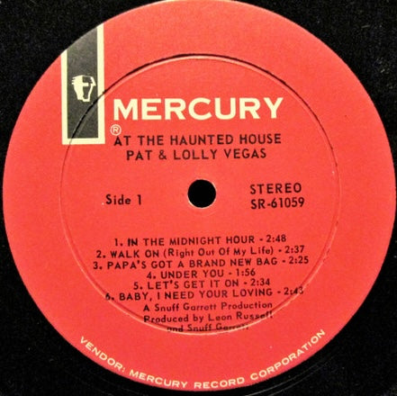Pat & Lolly Vegas - At The Haunted House - VG LP Record 1966 Mercury USA Original Vinyl - Garage Rock - Shuga Records
