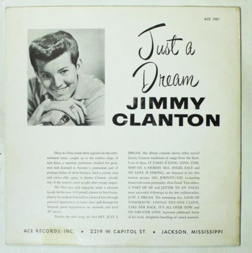 Jimmy Clanton - Just A Dream - VG LP Record 1959 Ace USA Mono Original Vinyl - Pop Rock / Rockabilly - Shuga Records
