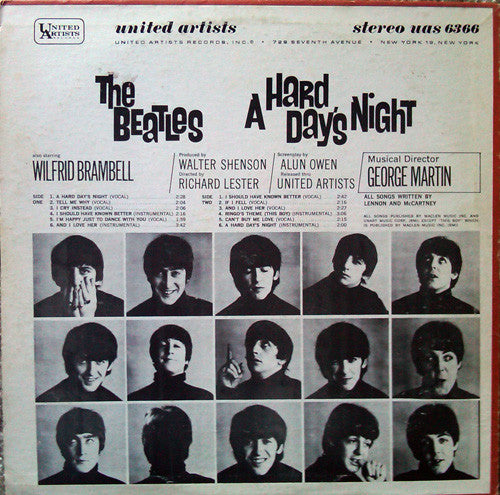 The Beatles - A Hard Day's Night (Original Motion Picture)(1964) - VG+ LP Record 1977 United Artists USA Vinyl - Pop Rock / Soundtrack - Shuga Records