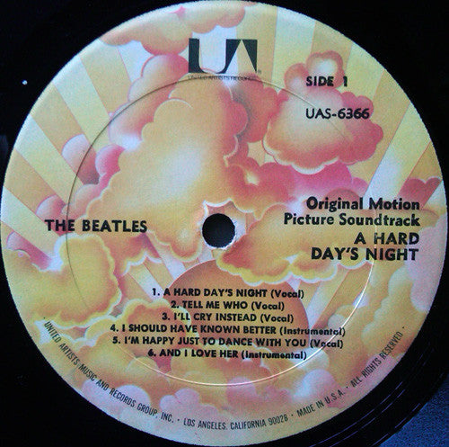 The Beatles - A Hard Day's Night (Original Motion Picture)(1964) - VG+ LP Record 1977 United Artists USA Vinyl - Pop Rock / Soundtrack - Shuga Records