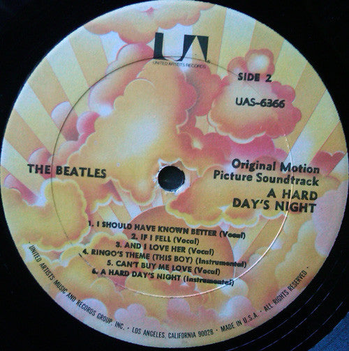 The Beatles - A Hard Day's Night (Original Motion Picture)(1964) - VG+ LP Record 1977 United Artists USA Vinyl - Pop Rock / Soundtrack - Shuga Records
