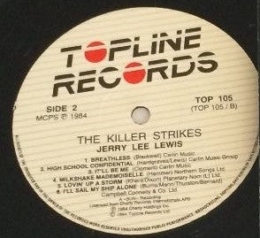 Jerry Lee Lewis – The Killer Strikes - VG+ LP Record 1984 Topline Vinyl - Rock - Shuga Records