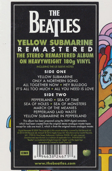 The Beatles - Yellow Submarine (1969) - New LP Record 2012 Apple USA 180 gram Vinyl - Pop Rock / Psychedelic Rock - Shuga Records