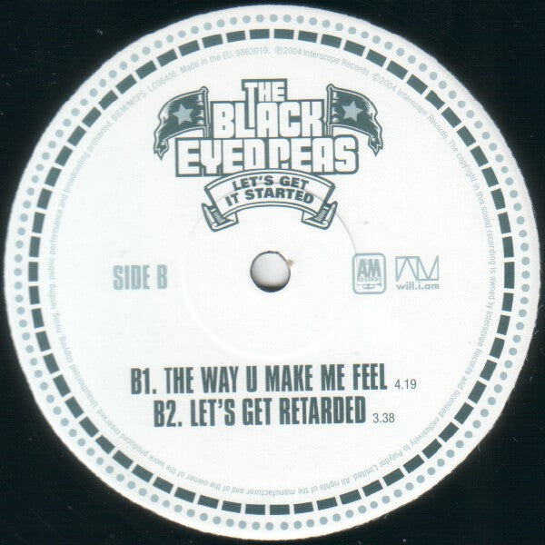 The Black Eyed Peas - Lets Get It Started - Mint- 12" Single Record 2004 A&M Europe Vinyl - Pop Rap - Shuga Records