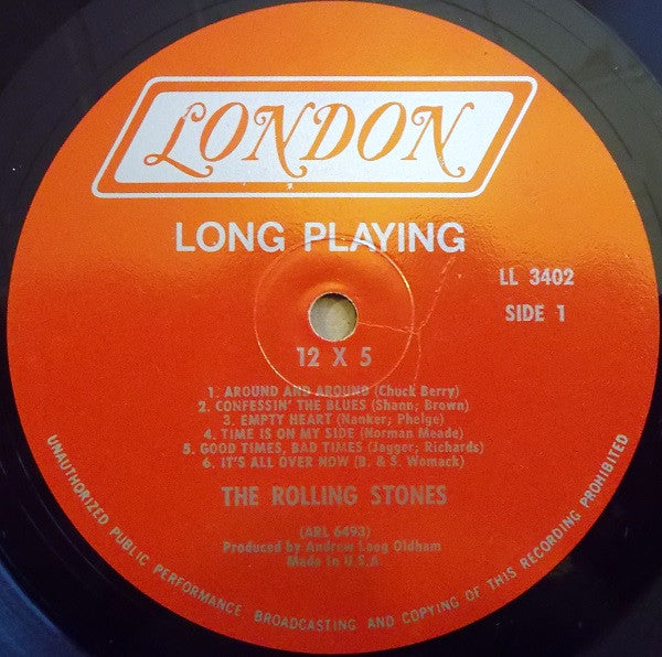 The Rolling Stones - 12 X 5 (1965) - VG LP Record 1966 London USA Mono Vinyl - Rock & Roll / Blues Rock - Shuga Records