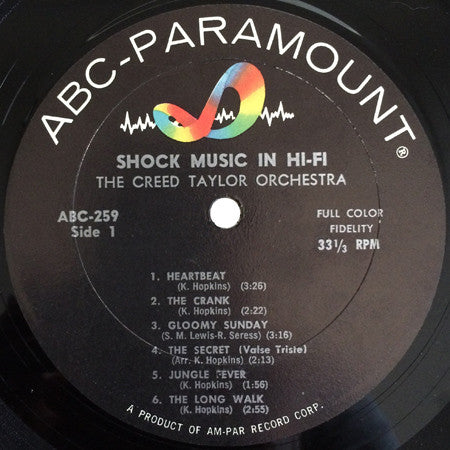 The Creed Taylor Orchestra – Shock Music In Hi-Fi - VG+ (Vg- cover) LP Record USA Mono Vinyl - Jazz / Space-Age / Novelty - Shuga Records