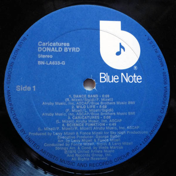 Donald Byrd - Caricatures - VG LP Record 1976 Blue Note USA Vinyl - Jazz / Jazz-Funk - Shuga Records
