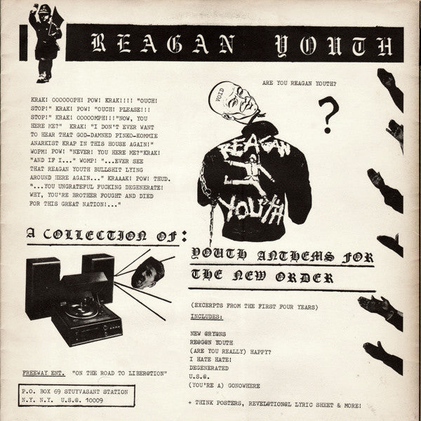 Reagan Youth - Youth Anthems For The New Order - VG+ LP Record 1984 R Radical USA 2nd Press Vinyl & Folded Poster Cover - Hardcore / Punk