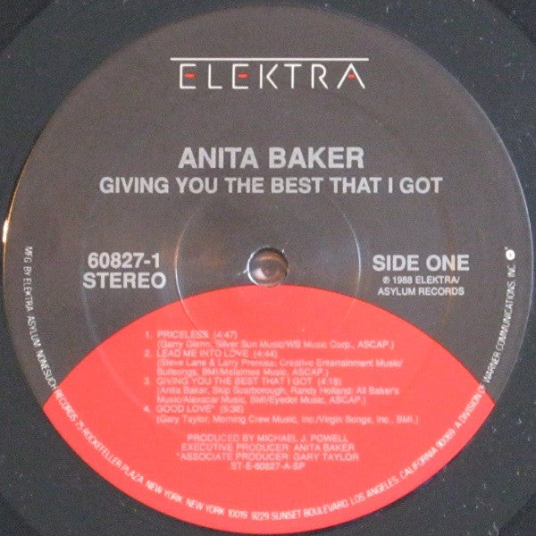 Anita Baker - Giving You The Best That I Got - VG+ LP Record 1988 Elektra USA Original Vinyl - Soul / R&B / Smooth Jazz - Shuga Records