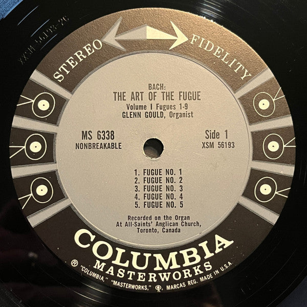 Glenn Gould - Bach - The Art Of The Fugue, Volume 1 (First Half) Fugues 1-9 - VG+ LP Record 1962 Columbia Stereo USA 6 Eye Vinyl - Classical / Baroque - Shuga Records