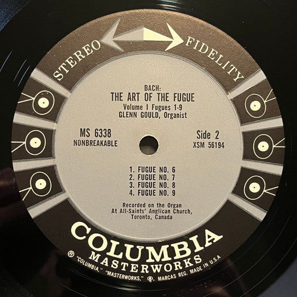 Glenn Gould - Bach - The Art Of The Fugue, Volume 1 (First Half) Fugues 1-9 - VG+ LP Record 1962 Columbia Stereo USA 6 Eye Vinyl - Classical / Baroque - Shuga Records