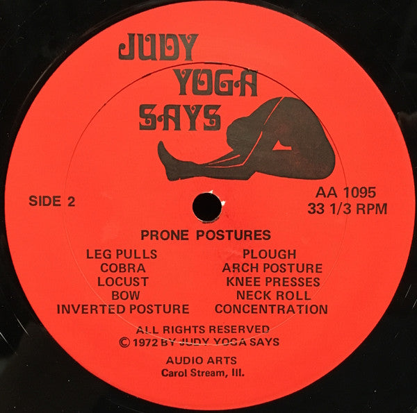 Judy Yoga Says - Judy Yoga Says: May I Direct You Through Hatha Yoga Postures? - VG+ LP Record 1972 Audio Arts Vinyl - Spoken Word / Therapy / Non-Music