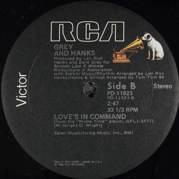 Grey And Hanks - Prime Time - Mint- 12" Single Record 1980 RCA USA Vinyl - Disco / Soul - Shuga Records