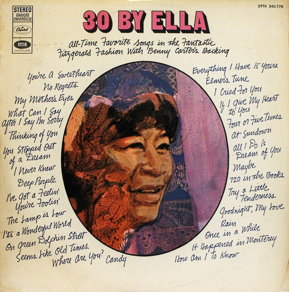 Ella Fitzgerald - 30 By Ella - VG+ LP Record 1968 Capitol France Stereo Original Vinyl - Jazz / Vocal - Shuga Records