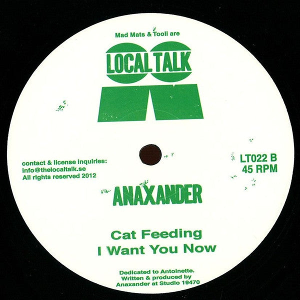 Anaxander - Local Talking EP - VG+ 12" Single Record 2013 Local Talk Sweden Vinyl - House / Acid House / Deep House - Shuga Records