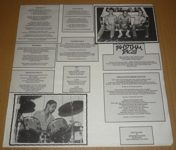 Rhythm Pigs - Rhythm Pigs - VG+ LP Record 1986 Mordam USA Vinyl - Indie Rock / Punk / Hardcore