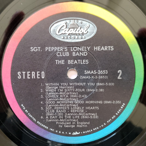 The Beatles - Sgt. Pepper's Lonely Hearts Club Band - VG LP Record 1967 Capitol USA Rainbow Original Vinyl - Pop Rock / Psychedelic Rock - Shuga Records