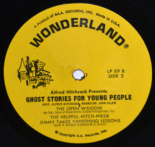 Alfred Hitchcock Ghost Stories For Young People - VG+ LP Record 1974 Wonderland USA Vinyl - Children's / Story / Spoken Word - Shuga Records