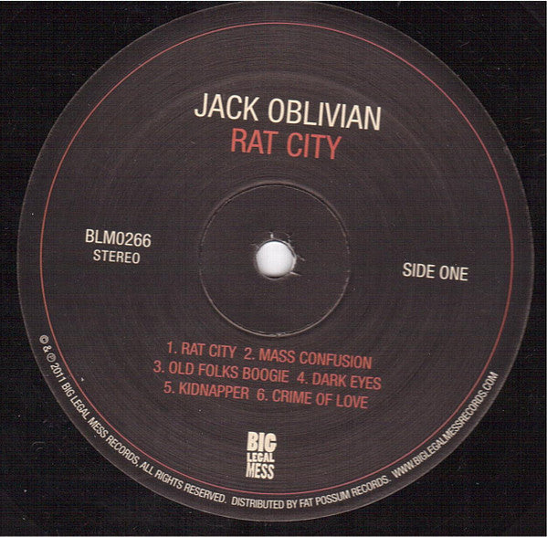 Jack Oblivian - Rat City - Mint- LP Record 2011 Big Legal Mess USA Vinyl & Insert - Rock / Punk / Blues Rock