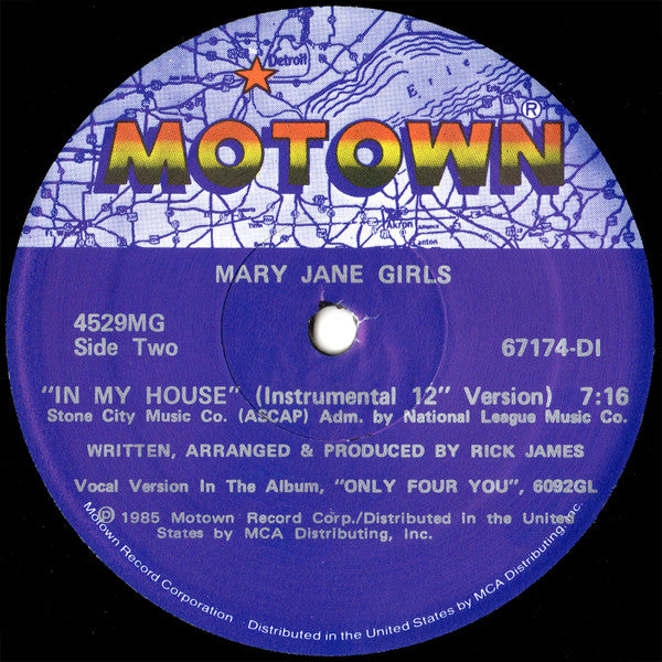 Mary Jane Girls - In My House - Mint- 12" Single Record 1985 Motown USA Original Vinyl - Synth-pop / Disco / Boogie - Shuga Records