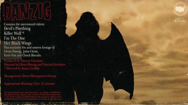 Danzig - Lucifuge The Video - VG+ 1991 VHS Tape Def American Recordings USA - Hard Rock / Heavy Metal - Shuga Records