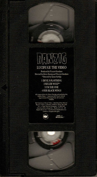 Danzig - Lucifuge The Video - VG+ 1991 VHS Tape Def American Recordings USA - Hard Rock / Heavy Metal - Shuga Records
