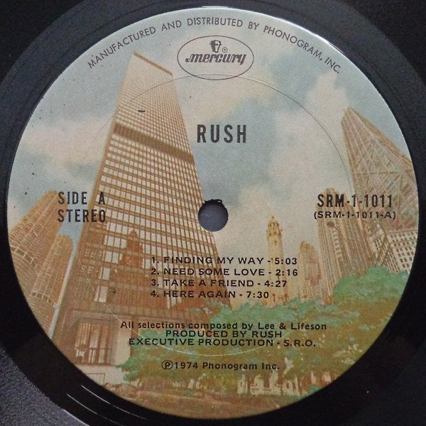 Rush – Rush - VG- (low grade) LP Record 1974 Mercury Skyline Label USA Vinyl Orginal - Hard Rock / Prog Rock - Shuga Records
