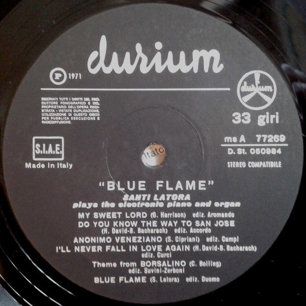 Santi Latora – Blue Flame - LP Record 1971 Darium Italy Vinyl - Jazz / Bossa Nova / Easy / Theme - Shuga Records