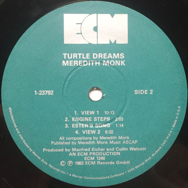 Meredith Monk - Turtle Dreams - VG+ LP Record 1983 ECM USA Original Vinyl - Electronic / Jazz / Experimental / Contemporary - Shuga Records