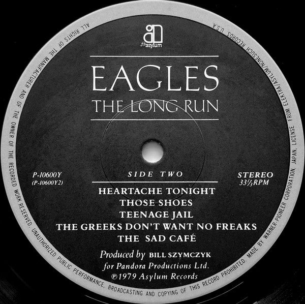 The Eagles - The Long Run - Mint- (VG+ cover) LP Record 1979 Asylum Japan Vinyl & Insert - Pop Rock / Country Rock - Shuga Records
