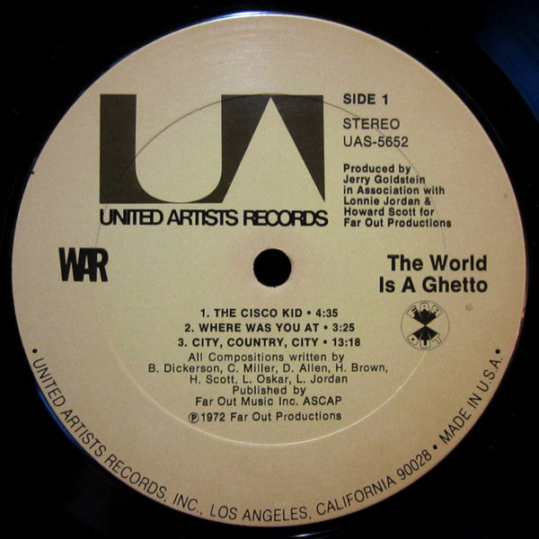 War - The World Is A Ghetto - Mint- LP Record 1972 United Artists USA Original Vinyl - Funk / Soul - Shuga Records